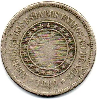 1889 - 100 Réis - Moeda Brasil