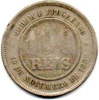 1889 - 100 Réis - Moeda Brasil - Foto 2