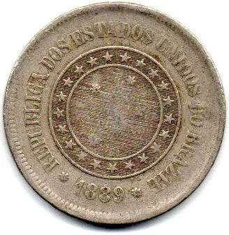 1889 - 100 Réis - Moeda Brasil