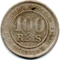 1889 - 100 Réis - Moeda Brasil - Foto 2