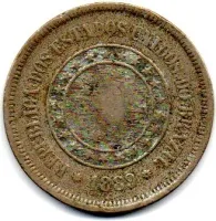 1889 - 100 Réis - Moeda Brasil