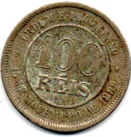 1889 - 100 Réis - Moeda Brasil - Foto 2