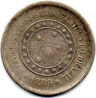 1889 - 100 Réis - Moeda Brasil