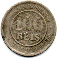 1889 - 100 Réis - Moeda Brasil - Foto 2