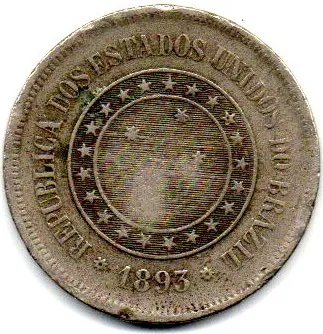 1893 - 100 Réis - Moeda Brasil