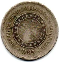 1893 - 100 Réis - Moeda Brasil