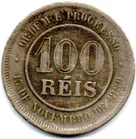 1893 - 100 Réis - Moeda Brasil - Foto 2