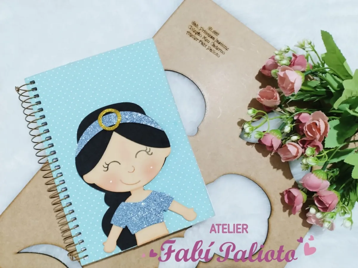 G1.682  Gabarito de Moldes em MDF   Princesa Jasmine - Coleção Meu Caderno