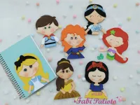 KIT27   Gabarito de Moldes  em MDF  Coleção Meu Caderno - Princesas 