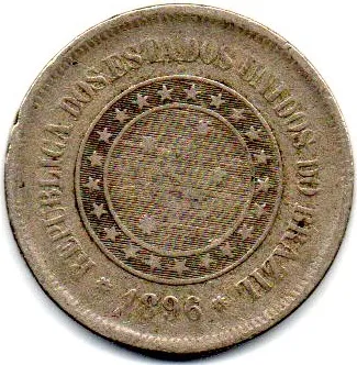 1896 - 100 Réis - Moeda Brasil