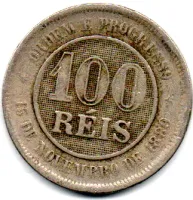 1896 - 100 Réis - Moeda Brasil - Foto 2