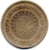 1897 - 100 Réis - Moeda Brasil
