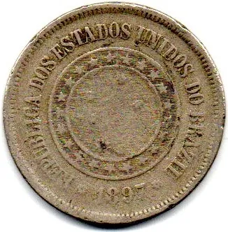 1897 - 100 Réis - Moeda Brasil