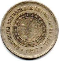 1897 - 100 Réis - Moeda Brasil