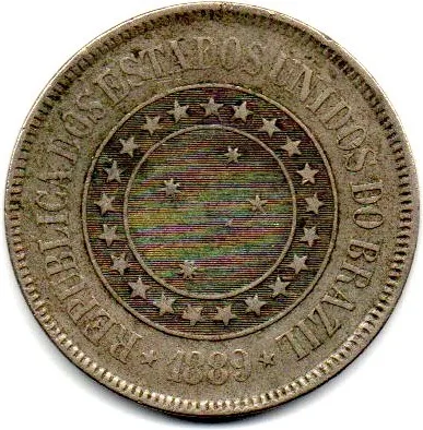 1889 - 200 Réis - Moeda Brasil Imagem