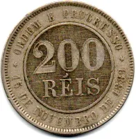 1889 - 200 Réis - Moeda Brasil - Foto 2