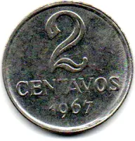 1967 - 2 Centavos - ERRO: Cunho Trincado - Moeda Brasil - Foto 2
