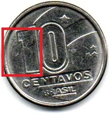1989 - 10 Centavos - ERRO: Cunho Marcado - Moeda Brasil