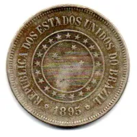 1895 - 100 Réis - ERRO: Cunho Quebrado - Moeda Brasil - Foto 2