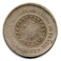 1889 - 100 Réis - ERRO: Cunho Quebrado - Moeda Brasil - Foto 3