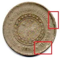 1895 - 100 Réis - ERRO: Cunho Quebrado - Moeda Brasil