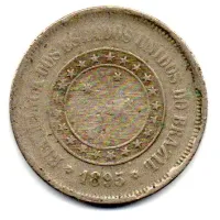 1895 - 100 Réis - ERRO: Cunho Quebrado - Moeda Brasil - Foto 3