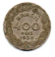 1938 - 400 Réis - ERRO: Cunho Quebrado - Moeda Brasil - Foto 3