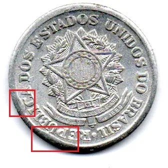 1961 - 2 Cruzeiros - ERRO: Cunho Quebrado - Moeda Brasil