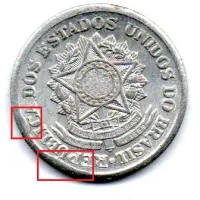 1961 - 2 Cruzeiros - ERRO: Cunho Quebrado - Moeda Brasil