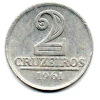 1961 - 2 Cruzeiros - ERRO: Cunho Quebrado - Moeda Brasil - Foto 2