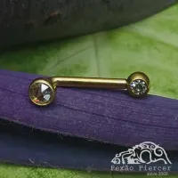 L BAR Genital em TITÂNIO PVD GOLD 1.6mm - (Christina) 1029 - Foto 2