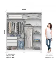 Guarda-roupa Verg 02 Portas Deslizantes D239 Henn  - Foto 3
