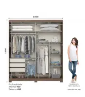 Guarda-roupa Verg 02 Portas Deslizantes D239 Henn  - Foto 6