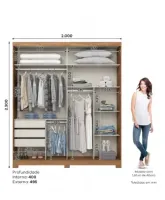 Guarda-roupa Verg 02 Portas Deslizantes D239 Henn  - Foto 9