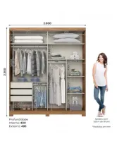 Guarda-roupa Verg 02 Portas Deslizantes D239 Henn  - Foto 12