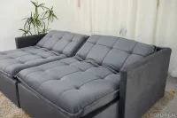 Sofá Retrátil Reclinável  e Cama Málaga 2.15m cores em Veludo  A62 - Sem Caixa - Foto 4