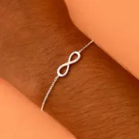 Pulseira de  prata feminina - Infinito com pedras - PUL402 - Foto 3