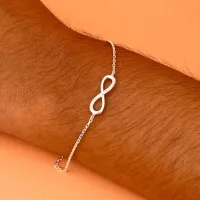Pulseira de  prata feminina - Infinito com pedras - PUL402 - Foto 2