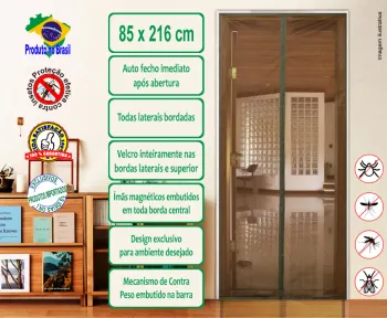 Tela mosquiteira magnética marrom vinho/sem estampa 86x215cm (T17010PEQ)