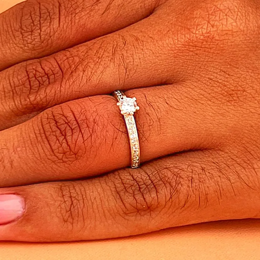 Anel noivado de prata 950 - AN566