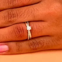 Anel de prata solitário - MA117 - Foto 2