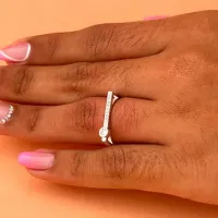 Anel de Prata Feminino - com pedras - AN1881 - Foto 2