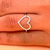 Anel coração prata 950 - AN500 - Foto 2