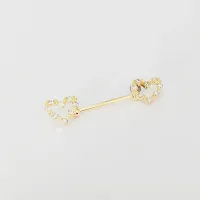 Micro Bell  Aço BANHO DE OURO 1.2mm MAMILO - CORAÇÃO - BNH12