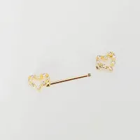 Micro Bell  Aço BANHO DE OURO 1.2mm MAMILO - CORAÇÃO - BNH10 - Foto 2
