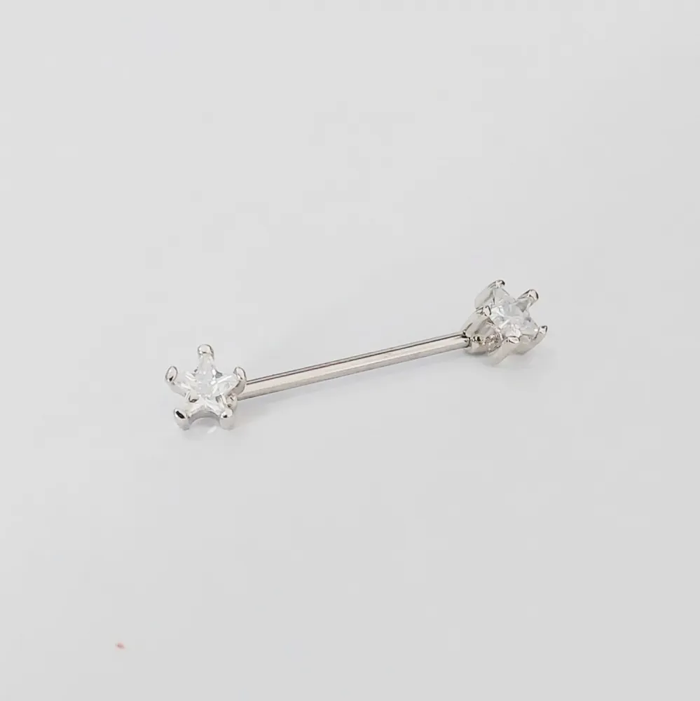 Micro Bell  Aço BANHO DE DIAMANETE 1.2mm MAMILO - ESTRELA - BNH20