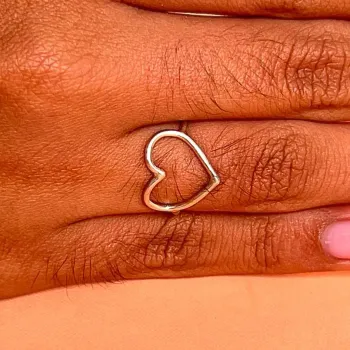 Anel de prata 950 - Coração - 270136 - Foto 2