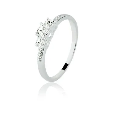 Anel de prata com zircônias - 270707