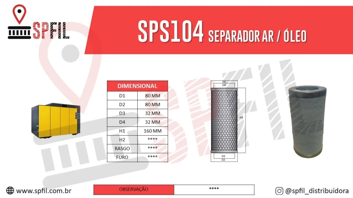 Separador Ar / Óleo  SPS104