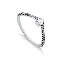 Anel Romance Gota com Zircônias  950 - 270040